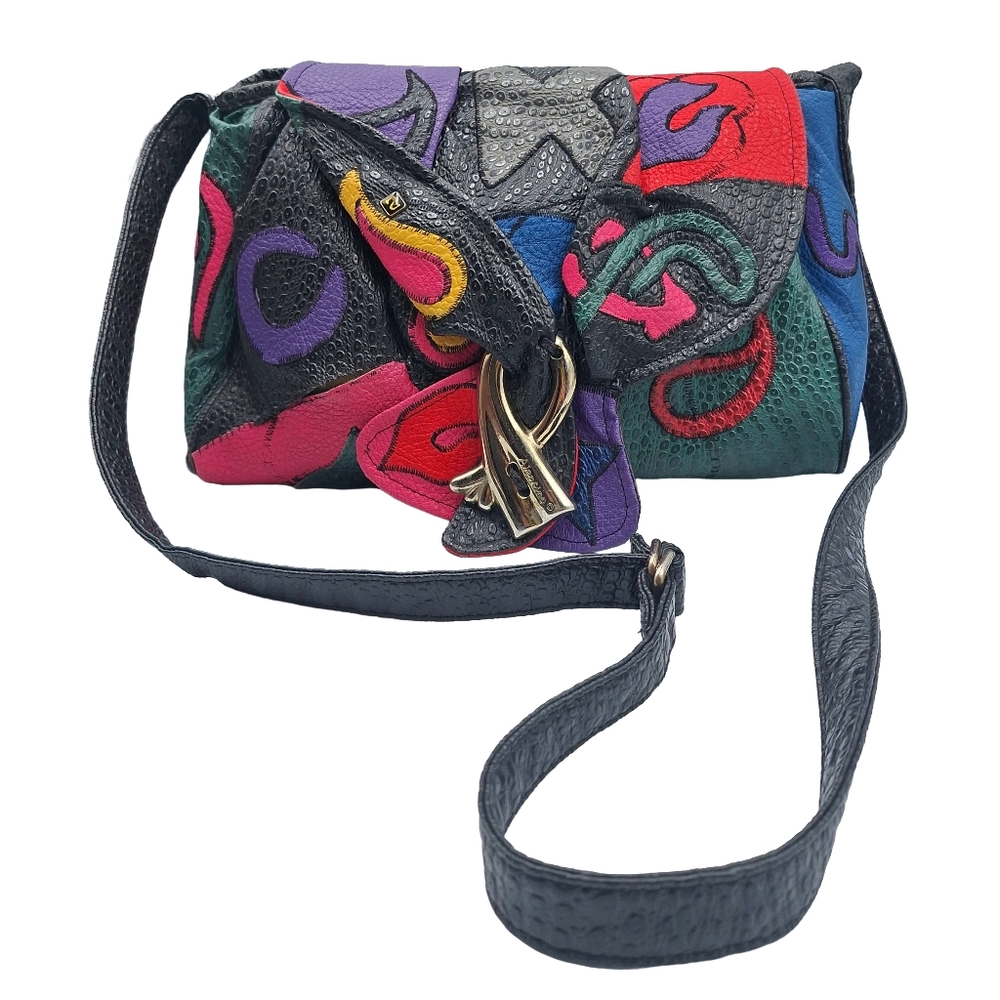 Vintage 80s 90s Colorful NAS Alentino Patchwork Bag